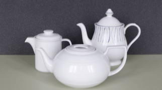 Bone china tea and coffee sets with mugs for hospitality