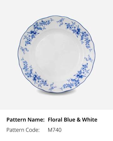 Flora BW Monochromatic Porcelain Pattern