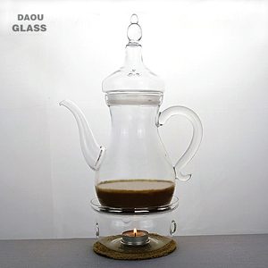 Arabic Coffee Sets Clear Glass Coffee Pot 900ml with Warmer