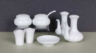 Porcelain tableware accessories for buffet and banquet presentation