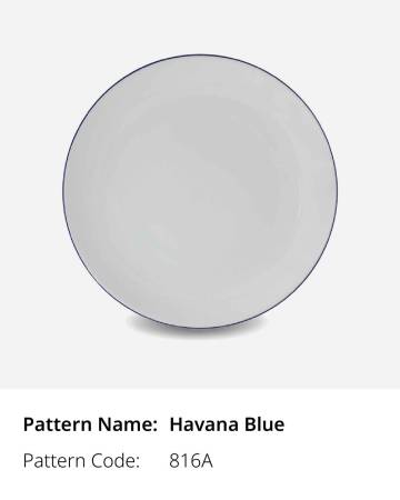 Havana Blue Restaurant Dinnerware Pattern