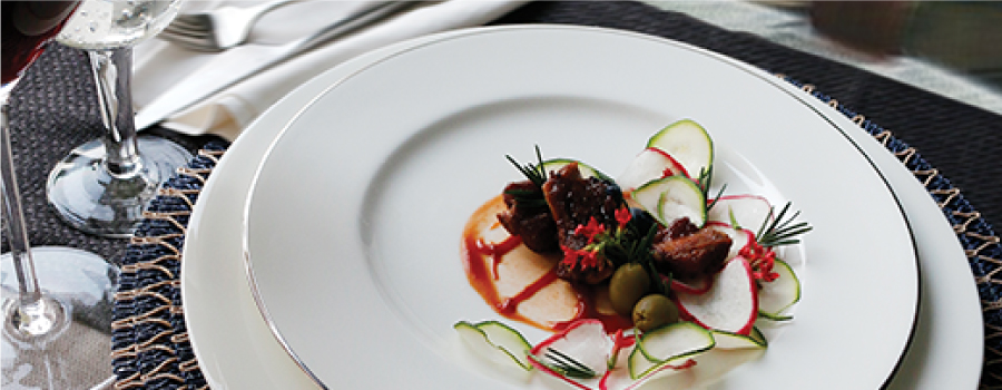 Commercial Bone China Rim Plate for formal restaurant service