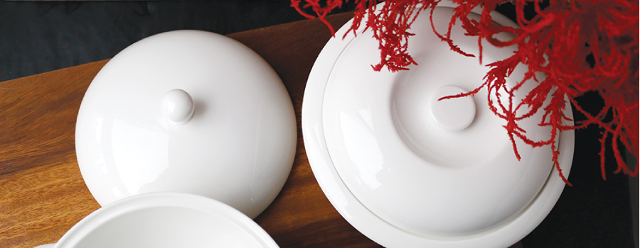 Bone China Casserole dishes for banquet food service