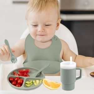 OEM ODM BPA-Free Baby Tableware Food Grade Silicone Divided Dinner Plate