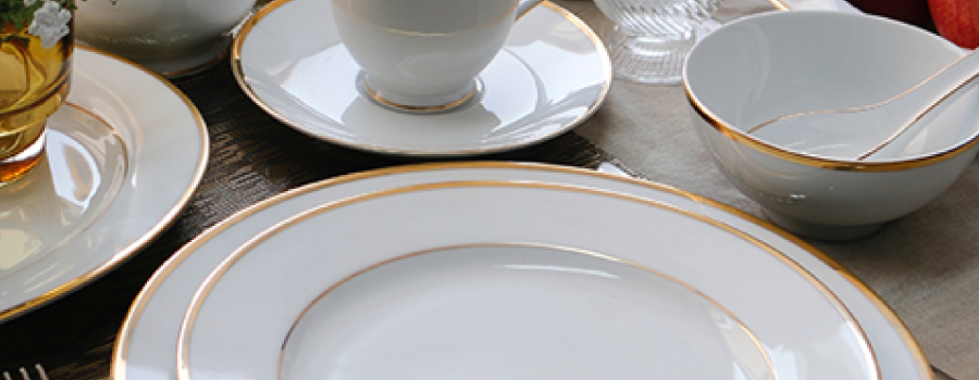 Band of Gold gilded porcelain tableware