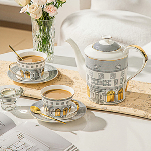Modern European Style Luxury Ceramic Coffee Cup and Saucer Set