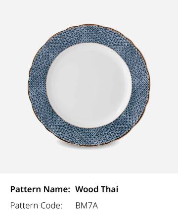 Wood Thai Metallic Accented Porcelain