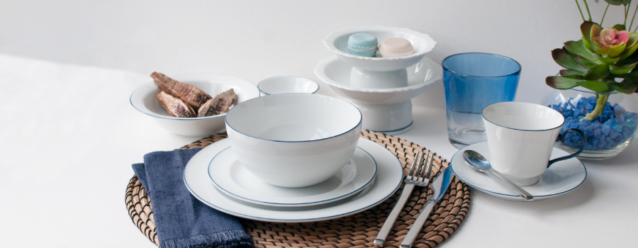 Havana Blue decorative hotel porcelain