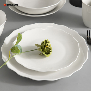 Fancy French Party Catering White Porcelain Plates